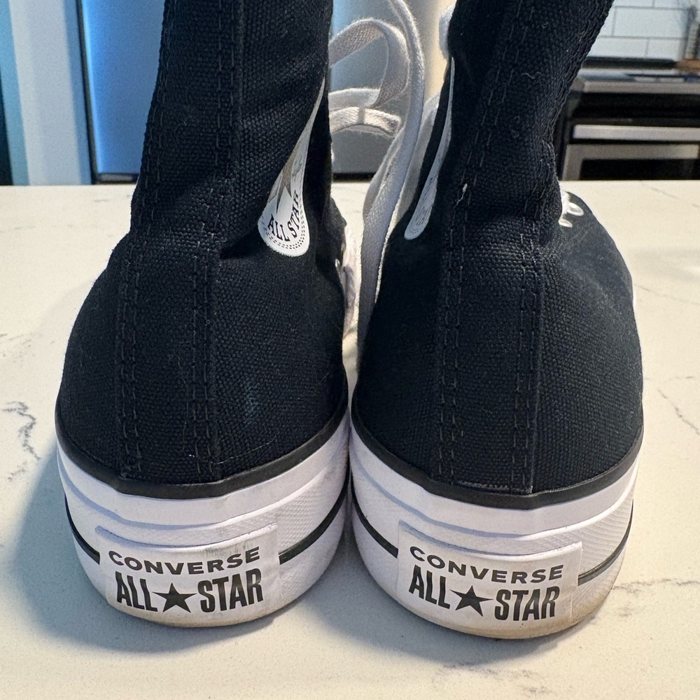 Converse All Star Black and White High-Tops - Picture 2 of 4
